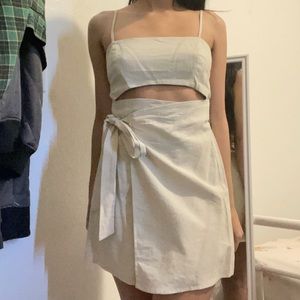 Forever 21 Woven Wrap Dress Natural Medium NWT
